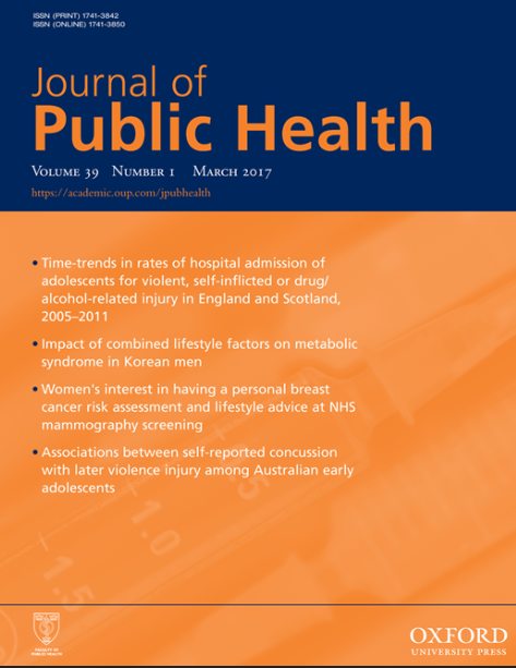 Journal of Public Health : Volume 39, Number 1, 1 March 2017