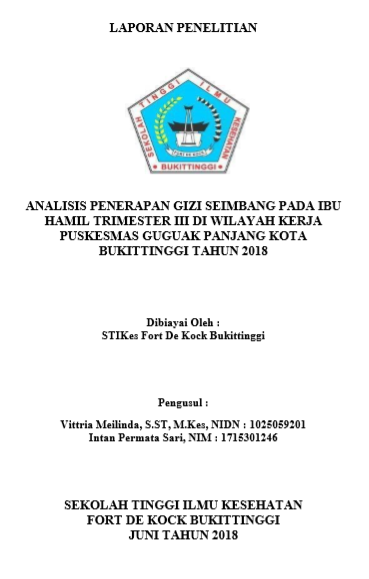 Analisis Penerapan Gizi Seimbang oleh Ibu Hamil Trimester III di Wilayah Kerja Puskesmas Guguk Panjang Kota Bukitinggi Tahun 2018